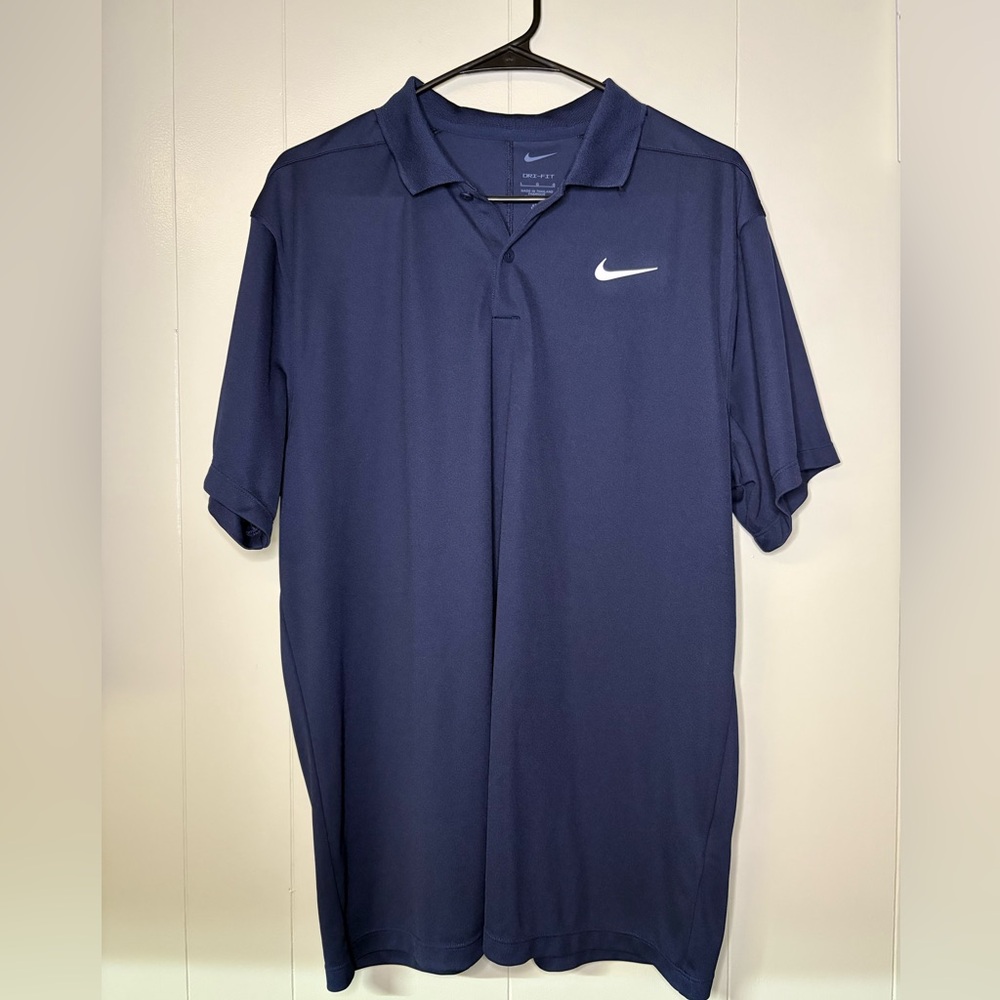 Nike Men's Navy Blue Dri-Fit Polo Golf Shirt